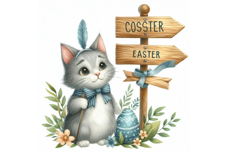 8-watercolor-easter-cat-with-sign-bundle