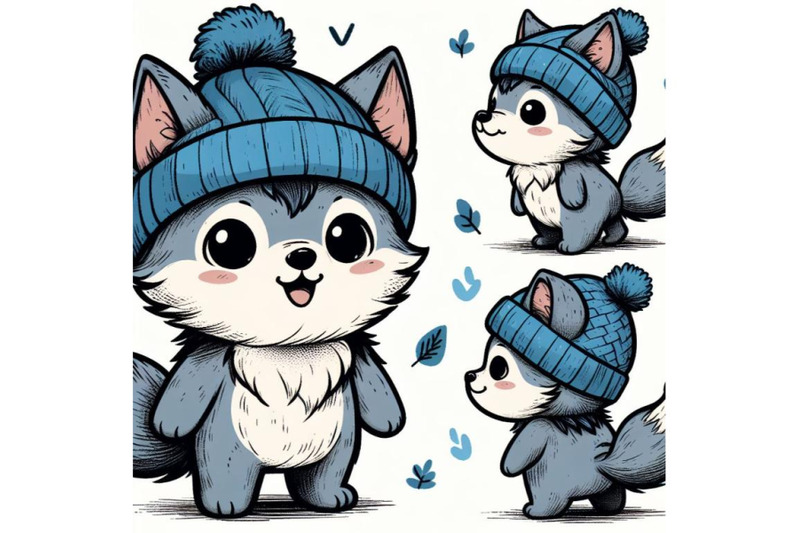 8-hand-drawn-cute-little-wolf-in-bundle