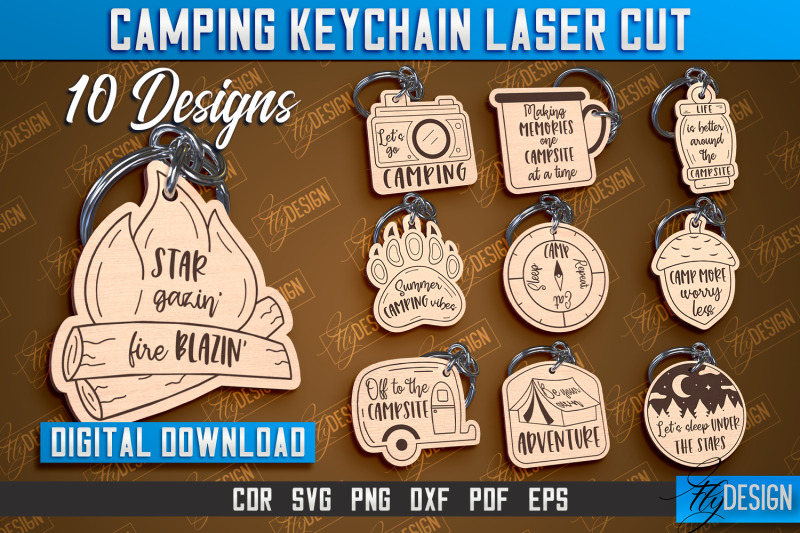 camping-keychain-laser-cut-adventure-design-summer-camping-vibes