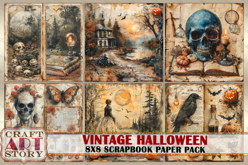vintage-halloween-journal-scrapbook-paper-pack-8x8-digital