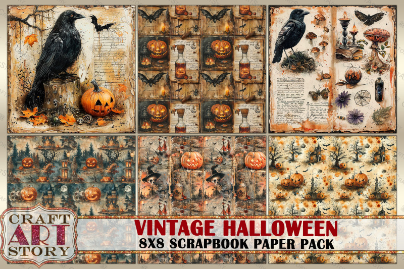 vintage-halloween-journal-scrapbook-paper-pack-8x8-digital