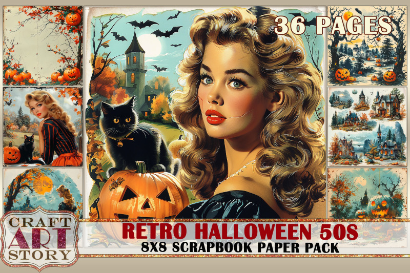 retro-halloween-50s-journal-scrapbook-paper-pack-8x8-digital