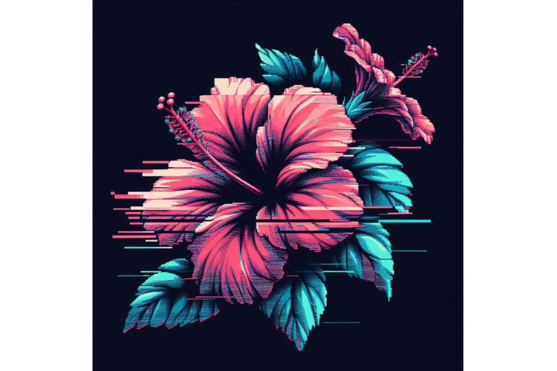 8-hibiscus-in-glitch-art-style-on-bundle