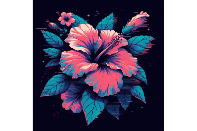 8-hibiscus-in-glitch-art-style-on-bundle