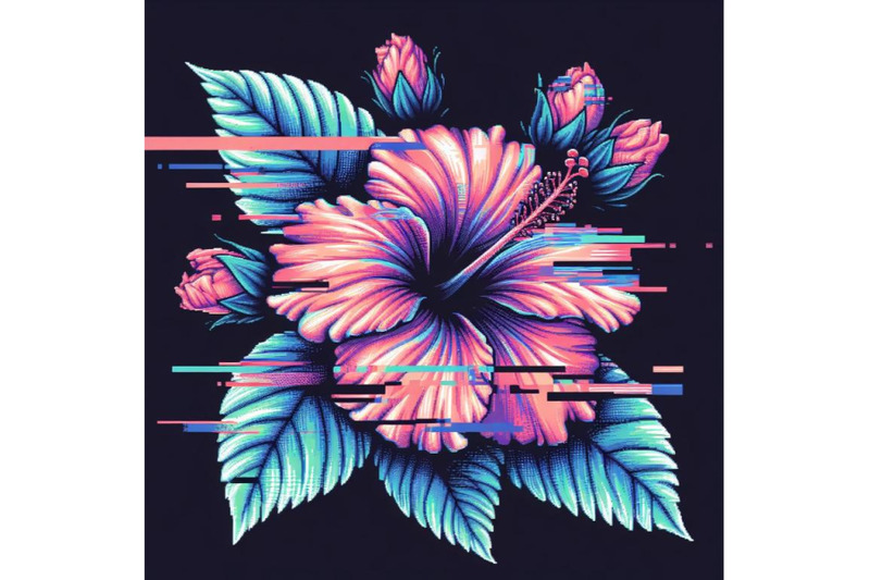 8-hibiscus-in-glitch-art-style-on-bundle