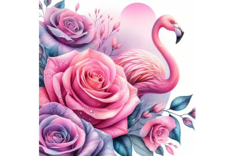 8-watercolor-rose-flamingo-set