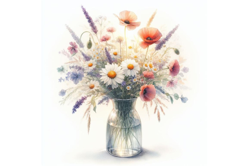 8-glass-vase-with-wild-flowers-set