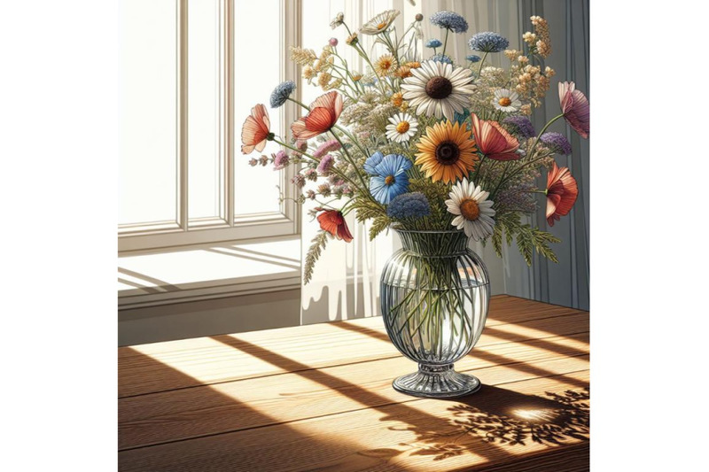 8-glass-vase-with-wild-flowers-set