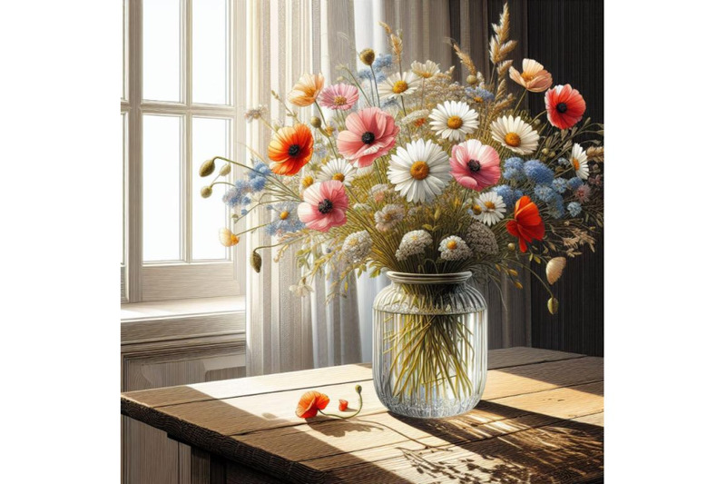 8-glass-vase-with-wild-flowers-set