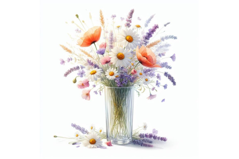 8-glass-vase-with-wild-flowers-set