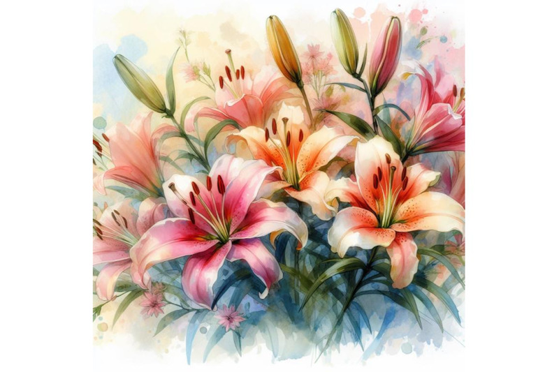 8-watercolour-lily-flowers-impres-set