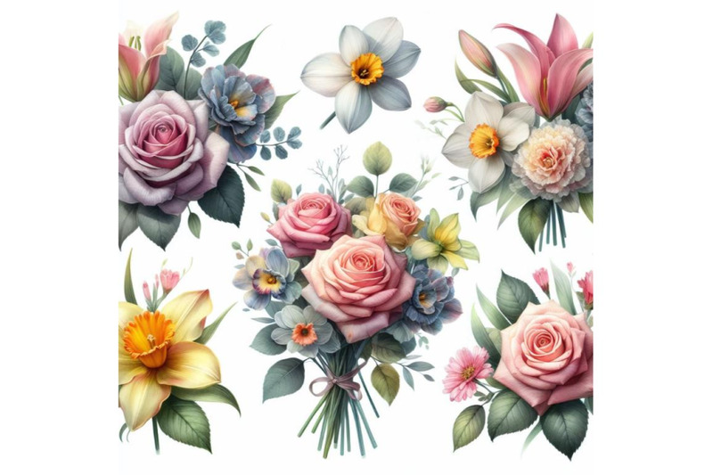 8-flowers-in-watercolor-paintings-set