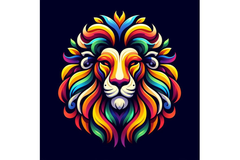 8-colorfully-lion-lion-logo-cre-set