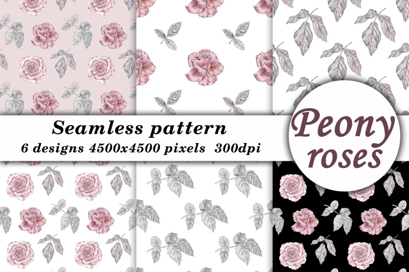 flower-peony-rose-watercolor-seamless-pattern-vintage