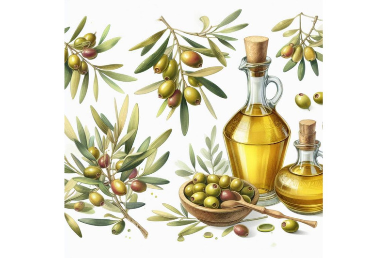 8-watercolor-olive-oil-branches-b-set