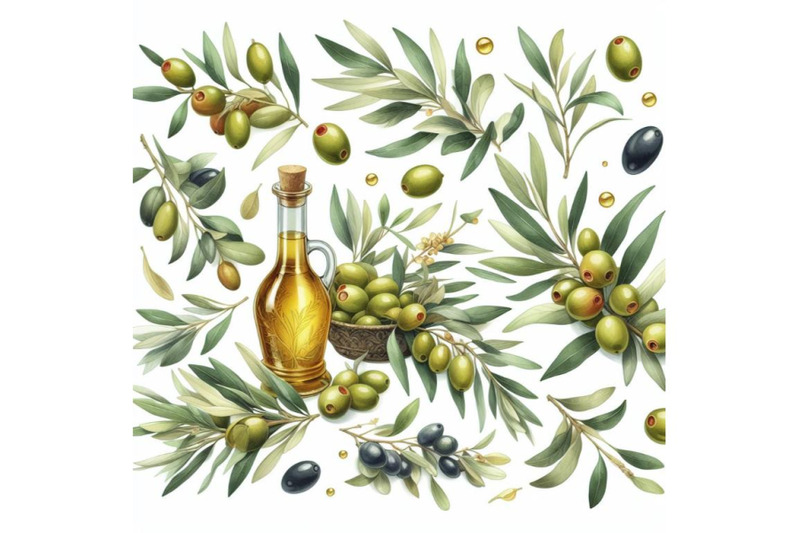 8-watercolor-olive-oil-branches-b-set