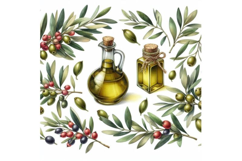 8-watercolor-olive-oil-branches-b-set