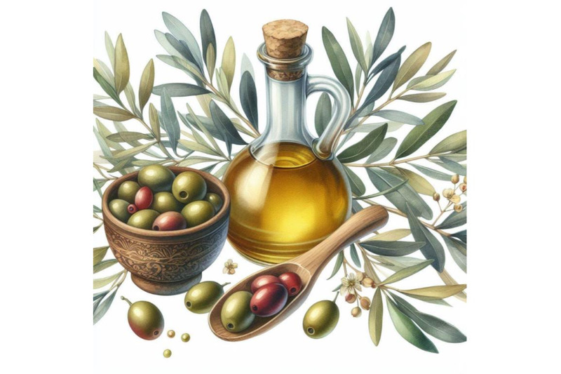 8-watercolor-olive-oil-branches-b-set