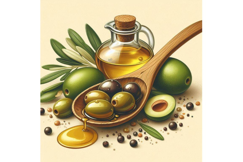 8-olives-with-drop-oil-on-wood-set