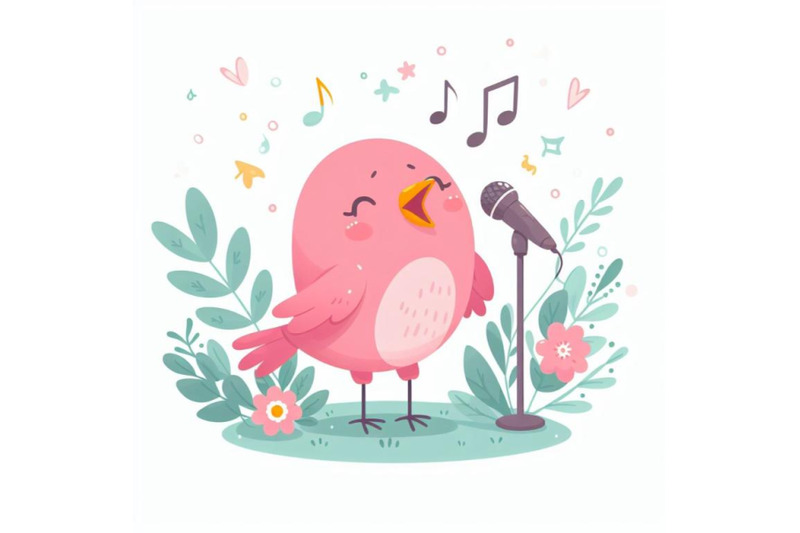 singing-bird-a-pink-bird-singing