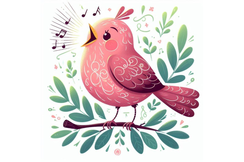 singing-bird-a-pink-bird-singing