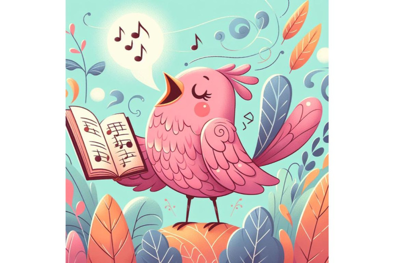 singing-bird-a-pink-bird-singing