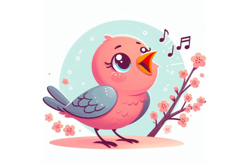 singing-bird-a-pink-bird-singing