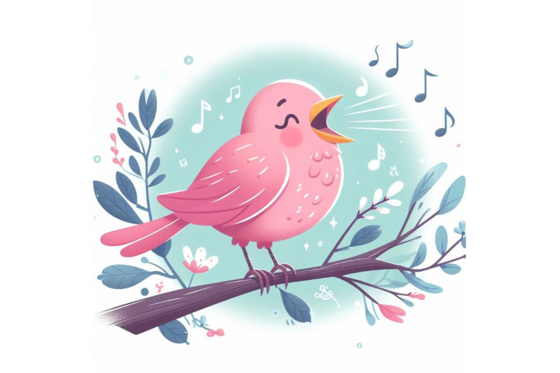 singing-bird-a-pink-bird-singing