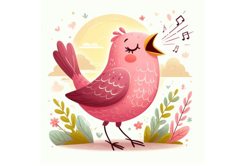 singing-bird-a-pink-bird-singing