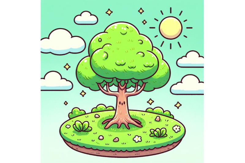 8-a-cartoon-tree-on-a-patch-of-set