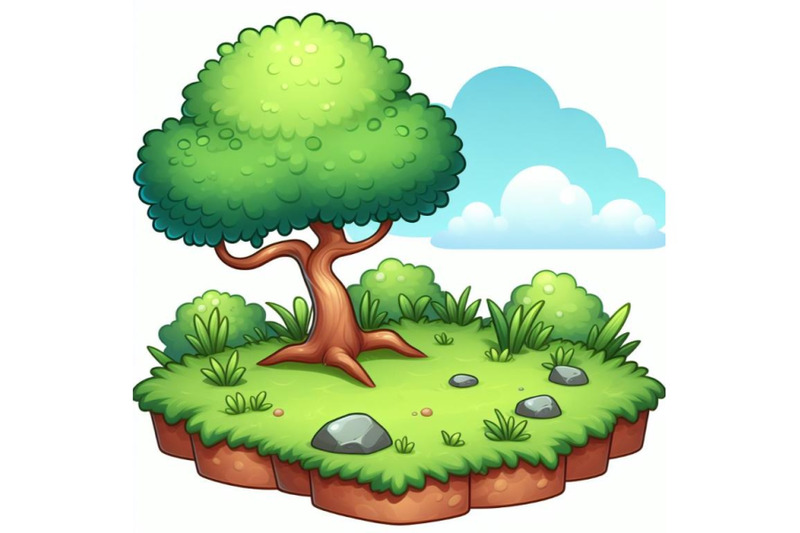 8-a-cartoon-tree-on-a-patch-of-set