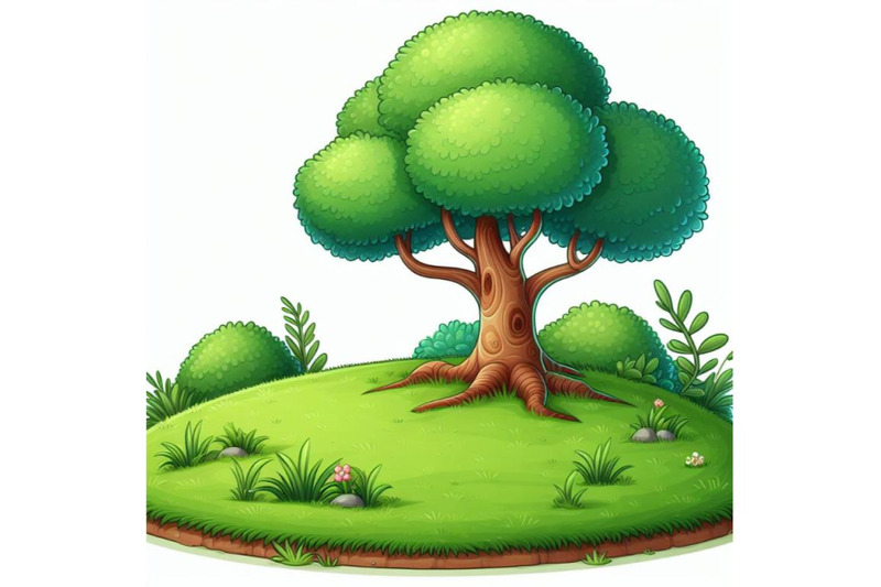 8-a-cartoon-tree-on-a-patch-of-set