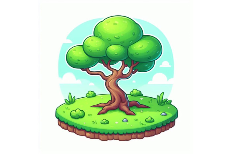 8-a-cartoon-tree-on-a-patch-of-set