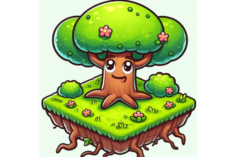 8-a-cartoon-tree-on-a-patch-of-set