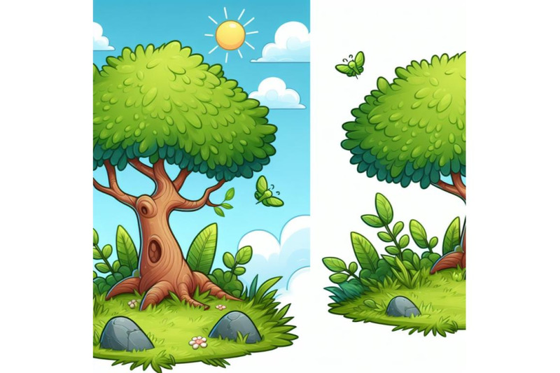 8-a-cartoon-tree-on-a-patch-of-set