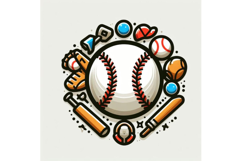 8-baseball-icon-on-white-bac-set