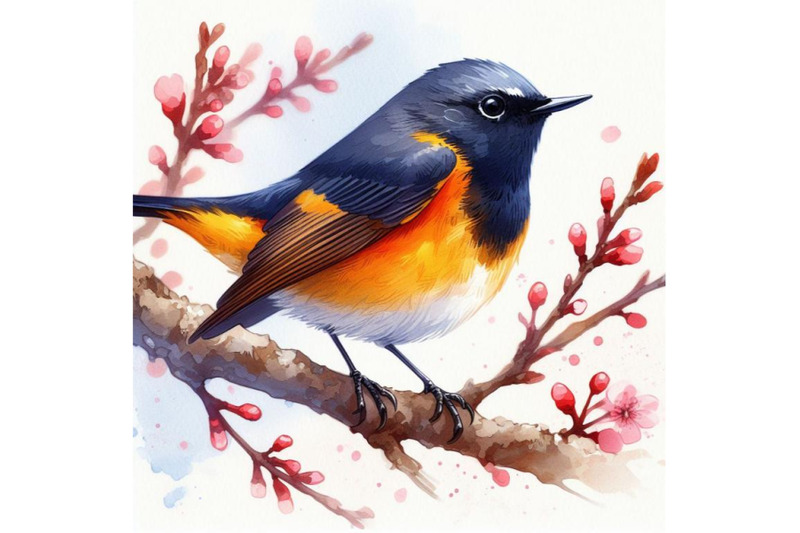 8-american-redstart-bird-watercol-bundle