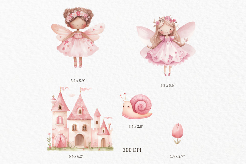 pink-fairy-garden-watercolor-clipart