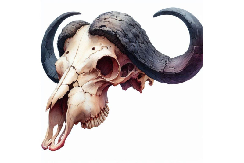 8-watercolor-buffalo-skull-isolat-bundle