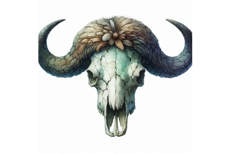 8-watercolor-buffalo-skull-isolat-bundle