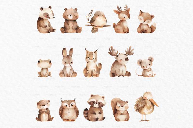 neutral-baby-animals-watercolor-clipart