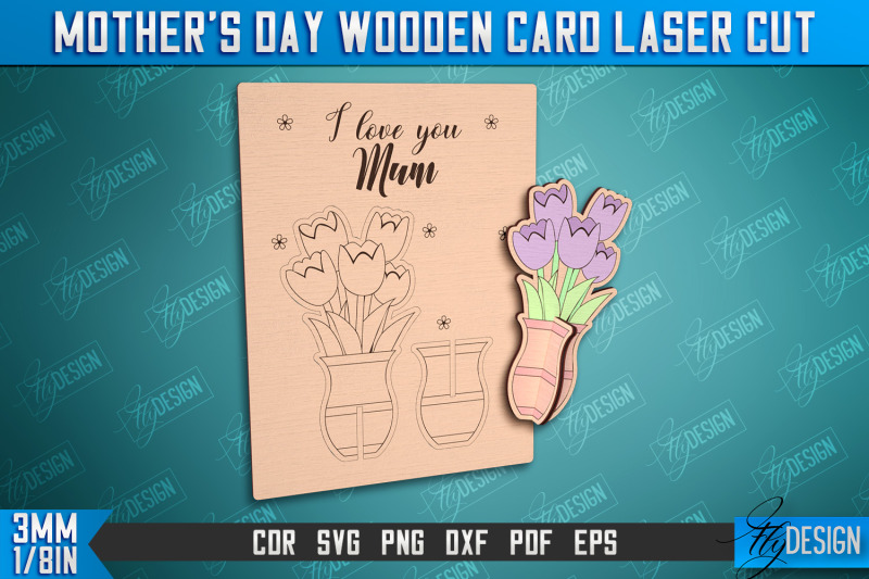 mother-039-s-day-wooden-card-bundle-flower-design-greeting-card