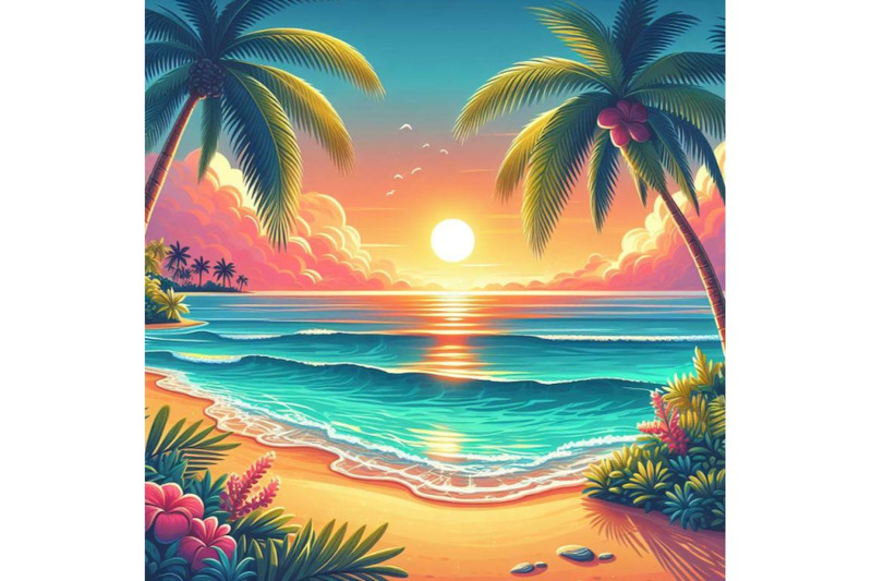 8-summer-sunset-beach-beach-vect-bundle