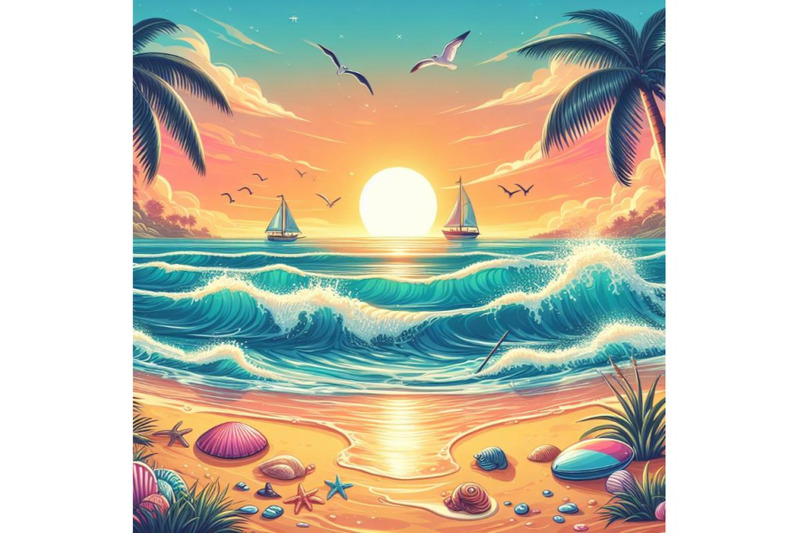 8-summer-sunset-beach-beach-vect-bundle