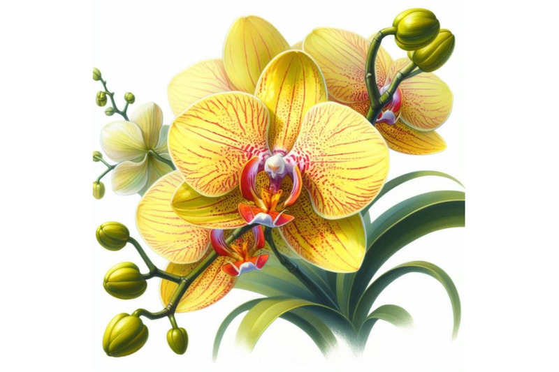 8-yellow-orchid-isolated-on-white-bundle