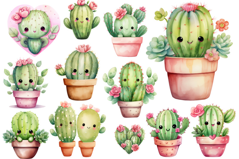 adorable-kawaii-cactus-clipart-collection-30-png-files