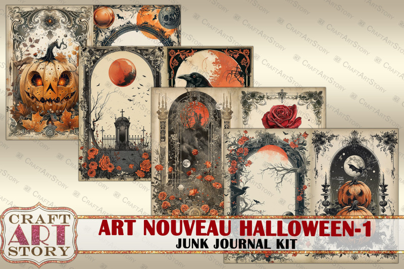 art-nouveau-halloween-1-junk-journal-pages-vintage-picture