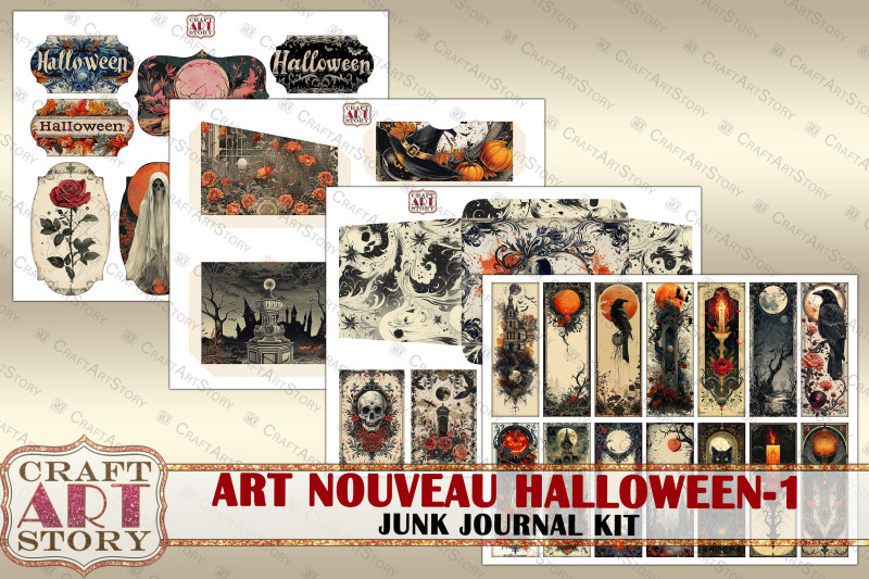 art-nouveau-halloween-1-junk-journal-pages-vintage-picture