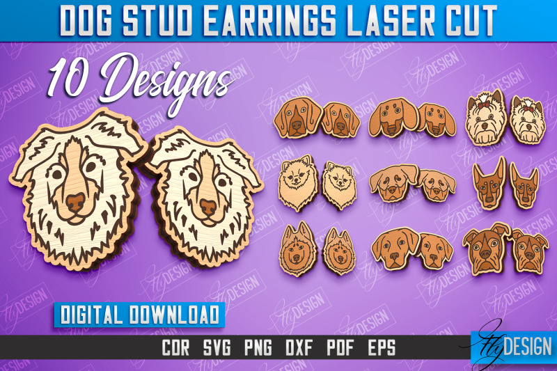 dog-stud-earrings-template-laser-cut-design-bundle-cnc-file