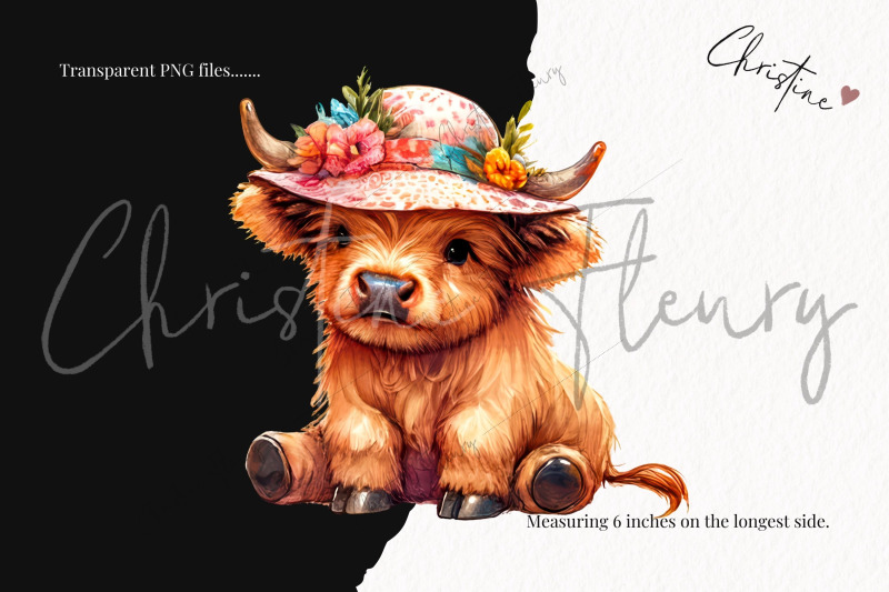 summer-time-highland-cow-clipart
